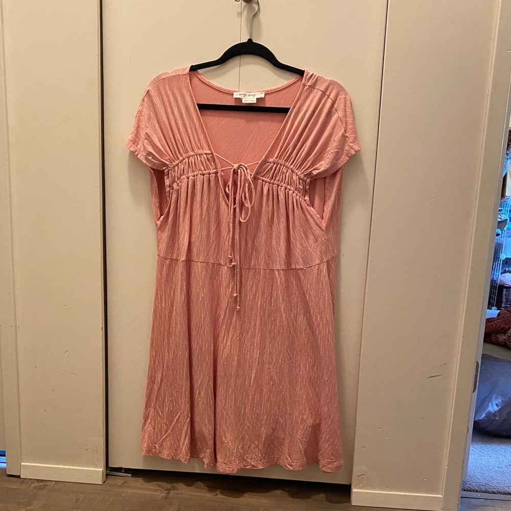Mini Summer Dress From Pennington’s In Every Story . Peach with cream flecks